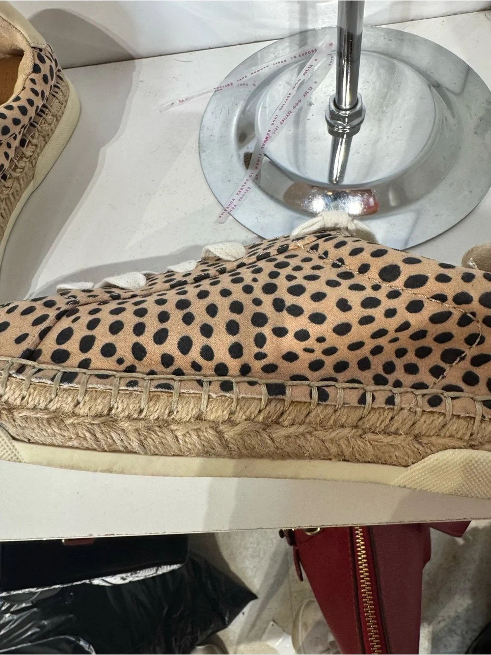 Leopard Print Espadrille Platform Sneaker - Tan & Black